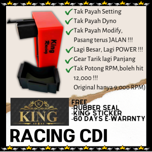 【Ready Stock】OTOBAI MotorSport KING Racing CDI Unit EX5 HONDA EX5 / EX5 HIGH POWER / EX5 DREAM / W100 WAVE 100 / W100R WAVE100R / MODENAS KRISS100 / CT100 / SYM E-BONUS NOT CUT RPM PLUG AND PLAY 60 Days E-Warranty
