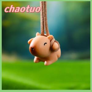 chaotuo 4pcs phim hoạt hình capybara vịt mèo lợn bức tượng nhựa thu nhỏ bức tượng nhỏ Bonsai vi cảnh quan Bể cá trang trí trang trí