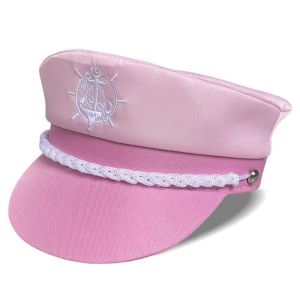 IUTRE Nautical Pink Captain Hat Marine Halloween Pink Navy Cap Scarf Sailing Cap Yacht Sailors Hat Women Girls