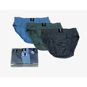 Per 1 Box Isi 3 Pcs Sempak / Celana Dalam Merk Playboy Sporty Pria Dewasa | Hotman Underwear