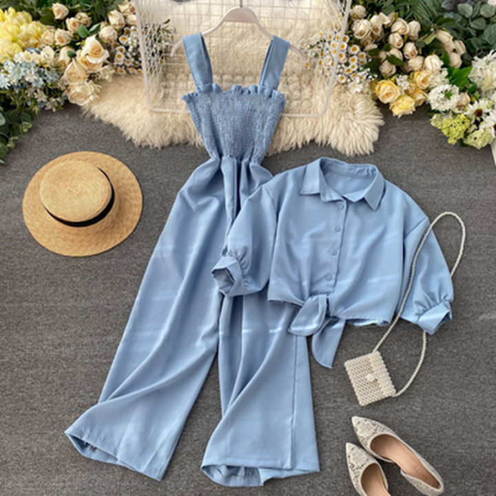 fashion women clothes summer casual two piece sets 2022 new laides thin  jacekt and trousers pcs set outfit Lazada PH