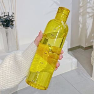 【SG 🚚】Travel Portable Premium Glass Water Bottle  Ins Simple High Value Influencer Time Scale Cup