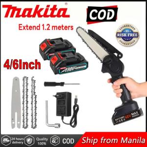 MAKITA Cordless Electric Chainsaw 4-6 inch Lightweight Handheld Wood Cutter Rechargeable Battery and Universal Plug