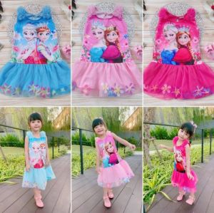 2-8 ขวบเดรสเอลซ่าไหล่แมงกะพรูน บอลลูนดอกไม้ เสื้อผ้าเด็กผู้หญิง เสื้อผ้าเด็กผญ เดรสเด็ดผู้หญิง ชูดเด็กผู้หญิง ชูดเด็กผญ ชูดลูกสาว, 580