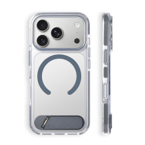 Luxury Folding Stand Holder For Magsafe Case For iPhone 17Pro 16 16Pro 17 17Pro Max Transparent c Protective Hard Cover