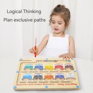 Mainan Edukasi Anak Color Classification Maze Mensortir Pemisah Warna Berhitung Magnet Kayu