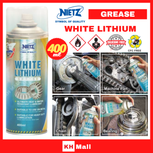 NIETZ High Performance White Lithium Spray Grease Minyak Pelincir Untuk Mesin Part Gear Bearing 重工业润滑剂 (400ML)