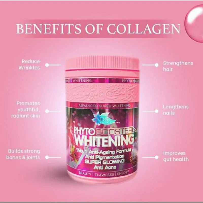 phyto whitening booster collagen with glutathione DSM PINK [100% ORIGINAL HQ] glutathione iv Boxes:3 Boxes MOIDA_BEST