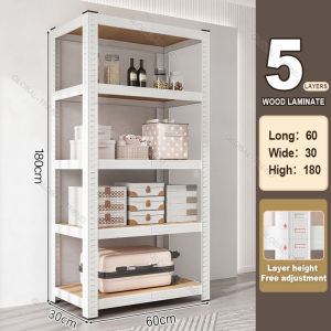 Steel Rack Metal Rack Organizer Kitchen Racks Organizer Boltless Rack  Adjustable Shelves Rack Metal Heavy Duty Space Saver Merchandising Display Rack Grocery Rack Organizer Wood Steel Storage Rack Bearing 100KG/Layer