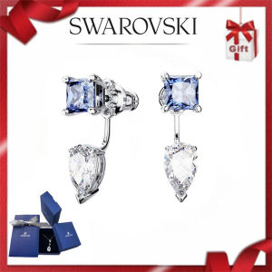 🔥Swarovski🔥S925 sterling silver series Womens Fashion {new style} earrings Mixed cut removable blue crystal gemstone Mesmera clip earrings Birthday Gift Valentines Day Gift