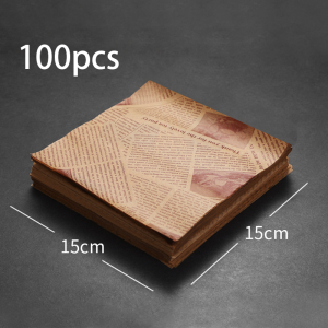 100Pcs Greaseproof Food Paper Newspaper Baking Paper Sandwich Bread Fries Burger Wrappers Wax Paper