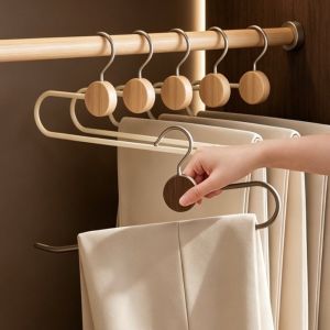 GORGE Metal Pants Hanger Non Slip Rotating Hook Door Hanging Rack  Crease Free Hanging Clothes Rack Closet Organization