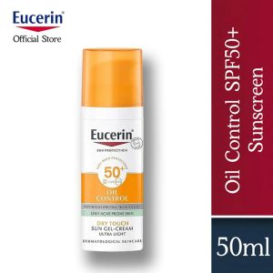 Eucerin Sun Dry Touch Oil Control Face SPF50+ 50ml เซอริน กันแดด ครีมกันแดดเนื้อบางเบา สำหรับผิวมัน บำรุงผิวหน้า