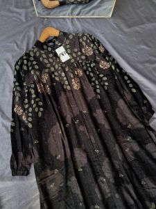 LYBEL SET HIJAB RAYON VISCOSE GAMIS ZARA WANITA  SYARI VIRAL/DRESS SILANG ETNIK