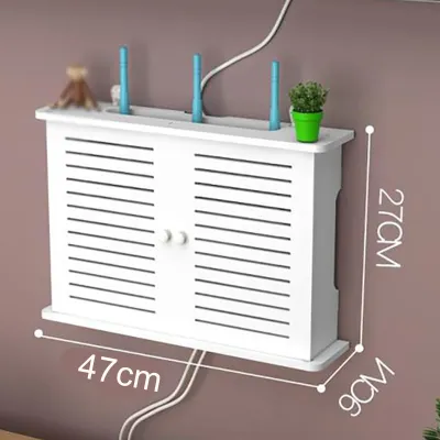 Hộp Tủ Kệ đựng bộ định tuyến wifi không dây treo tường tiện lợi che ổ điện trang trí chất liệu gỗ nhựa cao cấp