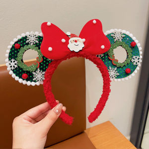 f หมวกซานตาคลอสสำหรับเด็ก พร้อมเข็มขัดคาดศีรษะ อุปกรณ์ประดับ CHRISTMAS lz