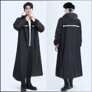 เสื้อแจ็คเก็ตกันน้ำ ป้องกันฝนพายุทั่วร่างกาย ทนต่อการสึกหรอ เสื้อกันฝน แบบยาว ที่บังแดด ผ้า