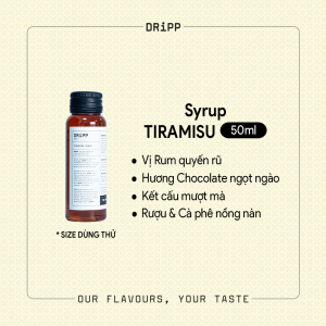 SIRO DRiPP TIRAMISU 50ML - DRiPP Tiramisu Syrup 50ml - Sweet Chocolate Flavored Drink Enhancer