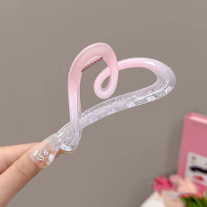 Zy Fashion Sweet Gradient Pink Large Acrylic Butterfly Hair Clip for Women Korean Fashion Love Shark Clip Cute Girl Ponytail Clip