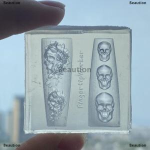 [COD] Beaution Rose Skull 3D Silicone Nail Art Mold Flower Floral DIY Transparent Template Nail Art Decoration Manicure Design Tool