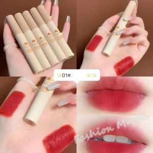 Mmall (1 เซตมี 5สี) ลิปสติก ลิปจูบไม่หลุด ลิปสติกเกาหลี แบบกันน้ำ Lipstick # ติดทนนาน