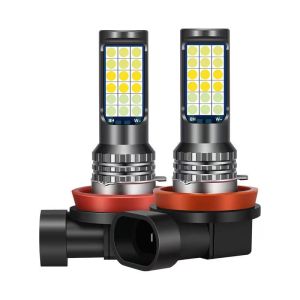 2 Chiếc Đèn Sương Mù LED 3 Màu H11 H7 H4 9006 H3 H8 HB3 HB4 Xanh Chanh Trắng Băng Xanh Bất Kỳ Sự Kết Hợp Nào