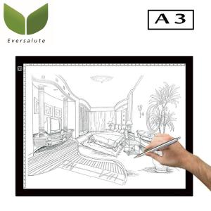 Eversalute A3 Tracing Drawing Pad Equipped With Stepless Dimming Brightness LED Light Box For Aniamtion Sketching Designing Stencilling Drawing,Sewing