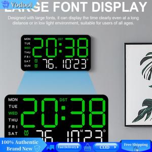 [Vodool Brand Center]Digital Alarm Clock Bedside Alarm Clock Large Number Display Boarderless Wall-mounted Clock Desk Alarm Clock for Bedroom
