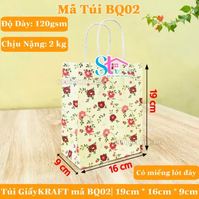 Combo 50 túi giấy kraft có quai cao cấp nhật bản Túi giấy xi măng bảo vệ môi trường túi kraft đựng quà tặng túi đựng quà