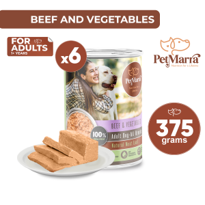 PetMarra Natural Meat Loaf Adult Dog Wet Food Can Beef with Vegetables Flavor 375g BUNDLE OF 6 dogs meatloaf all breeds