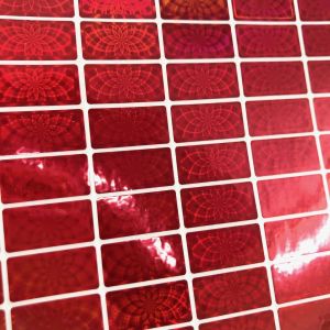 Tem chống giả hologram màu đỏ 1x2cm combo 1.000c