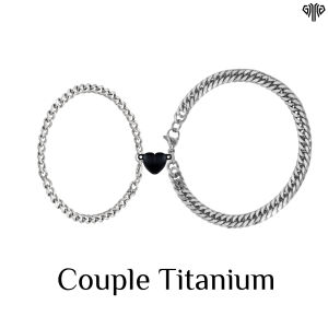 Gelang Couple Titanium Pasangan Black And Crown Couples GGCBAC