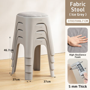 Citylife Upholstered Square Stool Cushioned Seat Stackable Heavy Duty Home Furniture Dining Guest Chair