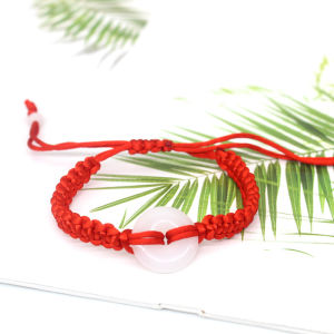 OR🧸 Gelang Keberuntungan Tenunan Tangan Safety Jade Gesper Tali Tangan Yang Dapat Disesuaikan COD