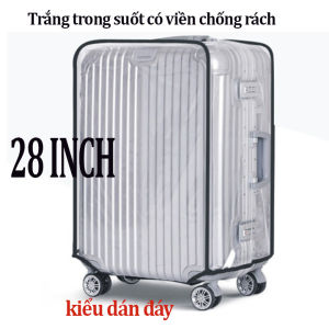 Bao trùm bọc vali nhựa Trong suốt Viền đen 6 size EV1 Shalla