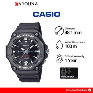 Jam Tangan Pria Casio MW-620H-1A Black Dial Black Resin Band