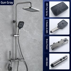 QUITE Hot Cold Shower Set Bathroom LED Digital Shower System Bathtub Wall Mount SPA Rainfall Mixer Tap Modern Luxury Rain Bath Faucets