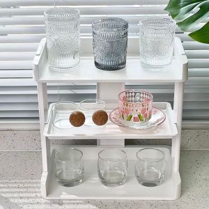 Ⓜ️ZEROIDEASⓂ️ ABS Desktop Organizer Shelf Desktop Bookshelf Desktop Rack Desk Storage Rack Book Stands Book Holder Book Rack Cosmetics Shelf Perfumes Shelf Displays Rack Countertop Shelf Countertop Rack Spices and Seasoning Rack Plants Rack