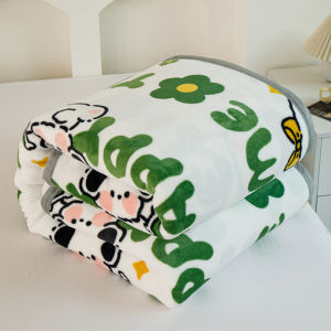 【Super low price】Cartoon Pattern Thick Flannel Blanket Lightweight Warm Nap Throw Blanket for Sofa All Season Cozy Soft Plush Bedspread Bed Sheet