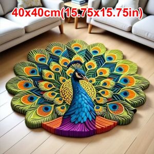 SABOAMM Special-shaped Pea Carpet Non-slip Soft Bathroom Floor Mat Durable Absorbent Blanket for Living Room Tea Table Bedside