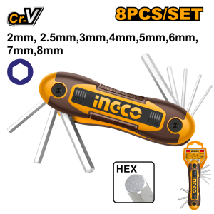 INGCO 8-IN-1 FOLDING KEY SET | HEX BALL POINT HEX & TORX KEY | HHK14081 HHK14082 HHK14083