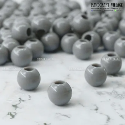 ลูกปัดกลมเม็ดใหญ่22มิล มีรูใหญ่ สำหรับร้อยเชือก ลูกปัดเม็ดใหญ่ ลูกปัดลูกชิ้น ลูกปัดร้อยคอวัว ลูกปัดรูใหญ่