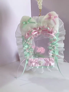 Mèo Tai trường hợp với chuỗi hình ảnh bảo vệ photocard trường hợp đối với phụ nữ cô gái Túi sinh viên Keychain trang trí