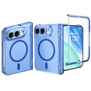 For iphone Duo 5G Case Transparent Magnetic for Magsafe Hinge Protection Case For iphoneDuo Clear With Screen Glass Cover