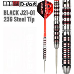 ONE80 STEEL TIP DART - 23G BLACK J21-01 90% Tungsten STEEL DARTS (ARROW DART KELULI)
