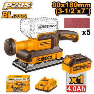 INGCO 20V CORDLESS FINISHING SANDER | BRUSHLESS MOTOR | CFSLI20311 CFSLI2031