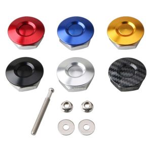 THTRHWTH Universal With Stainless Steel Screw Pole Carbon Fiber Hood Aluminum alloy Hood Pins Lock Vent Cover Lock Mini Button Hood Car Hood Cover Lock