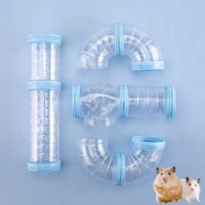 LABAICAI DIY Hamster Tunnel Tubes Set 5.5cm Diam Transparent Hamster Movement Tunnel High-quality Easy Assemble Hamster Coop External Pipelines Remodeled Cage