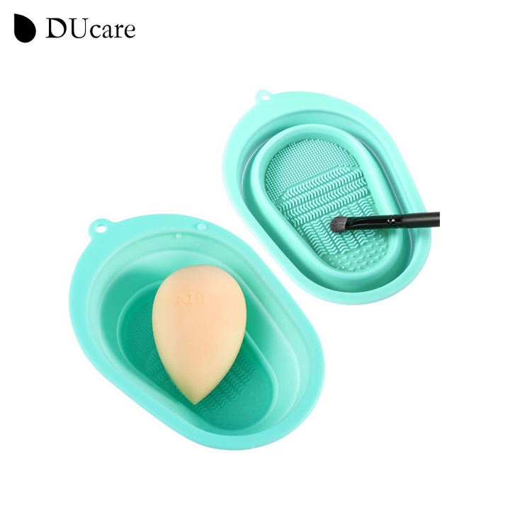DUcare Brush Cleaning Mat Makeup Foundation Brush Cleansing Scrubber Foldable Silicone Washing Cosmetic Sponge Cleaner Bowl Pad【Post in 24 Hours & 90 Days Warranty Services】