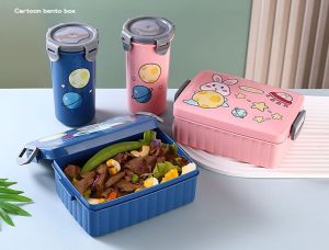 LUNCHBOX ANAK BERGAMBAR KOTAK MAKAN SET BOTOL MINUM BPA FREE KAPASITAS 1000ML+470ML KODE HX 54721